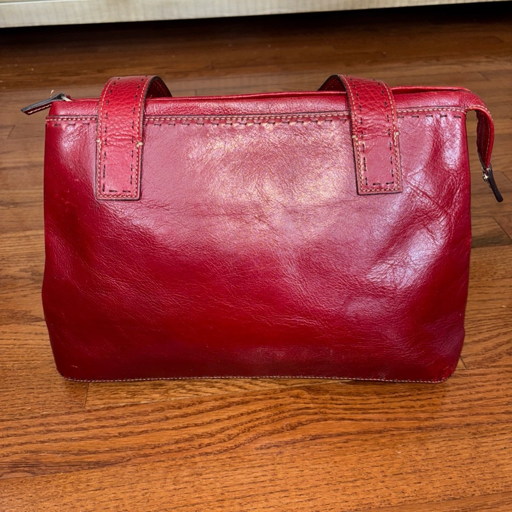 Fossil genuine leather red hand purse